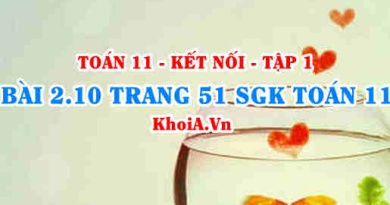 Bài 2.10 trang 51 SGK Toán 11 tập 1 Kết nối tri thức